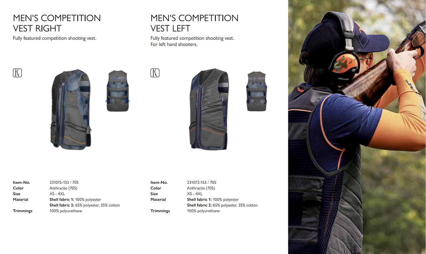 COMPETITION シューティングベスト(右パッド)/ COMPETITION VEST RIGHT