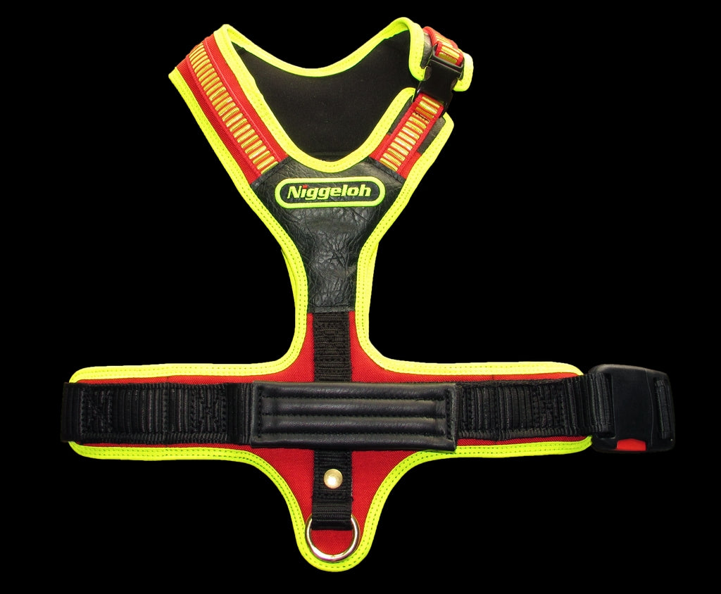 FCIチャンピオンとの共同開発】Niggeloh ハーネス FOLLOW Sport PLUS レッド・イエロー / Harness FOLLOW Sport PLUS RED-YELLOW S, M, L, XLサイズ