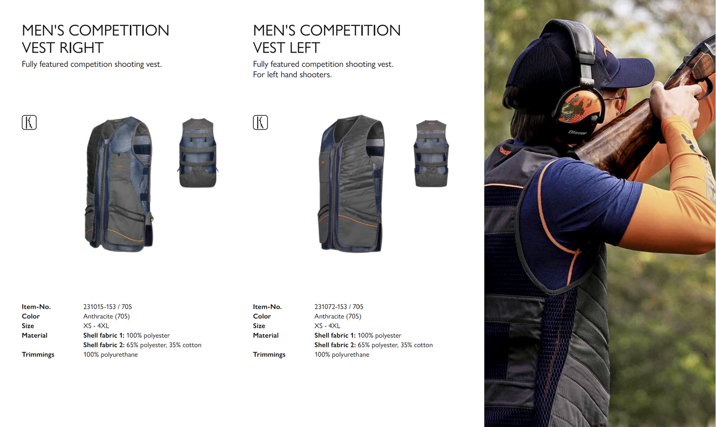 COMPETITION  シューティングベスト（右パッド）/ COMPETITION VEST RIGHT